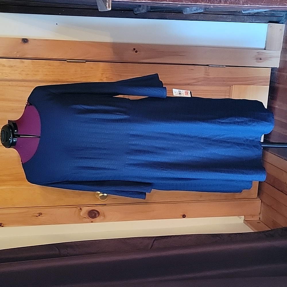 Alyx navy trumpet sleeve dress